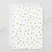 Blue and Gold Glitzer Confetti Moon Babydusche Einladung (Rückseite)