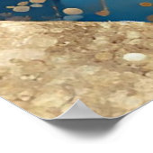 Blue and Gold Glitzer Elegantes Modern Art Poster (Ecke)