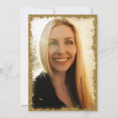 Blue and Gold Glitzer Law School Foto Abschluss Einladung (Rückseite)