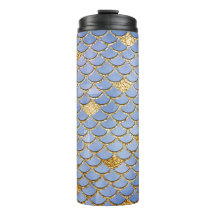 Blue and Gold Glitzer Mermaid Scales
