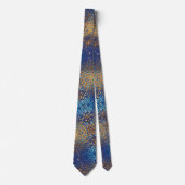 Blue and Gold Glitzer Neck Tie Krawatte (Vorderseite)