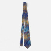 Blue and Gold Glitzer Neck Tie Krawatte (Rückseite)