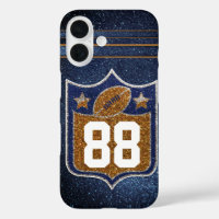 Blue and Gold Glitzer School Football Team Colors