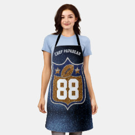 Blue and Gold Glitzer School Football Team Colors Schürze