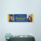 Blue and Gold Glückwunschs Grad 2 Foto Abschluss Banner (Messeveranstaltung)