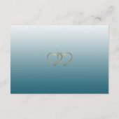 Blue and Gold Gradient Wedding Details Card Begleitkarte (Rückseite)