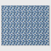 Blue and Gold Graduation Cap Geschenkpapier (Flach)