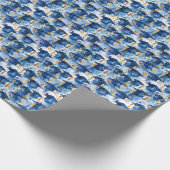 Blue and Gold Graduation Cap Geschenkpapier (Ecke)