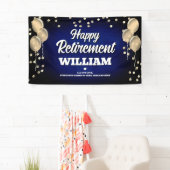 Blue and Gold Happy Retirement  Banner (Insitu)
