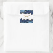 Blue and Gold Hebrew A Freilichen Purim Quadratischer Aufkleber (Tasche)