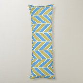 Blue and Gold Herringbone Seitenschläferkissen (Rückseite (Vertikal))