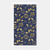 Blue and Gold Holiday Pattern Serviette (Vorderseite)