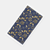 Blue and Gold Holiday Pattern Serviette (Ecke)