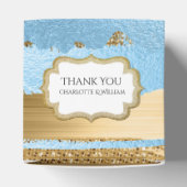 Blue and Gold Imitate Paint and Glitzer Fevor Box Geschenkschachtel (Oben)