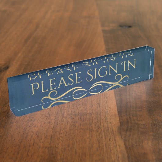 Blue and Gold Information Desplate Namensplakette (Seite)