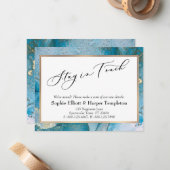 Blue and Gold Ink Elegante Neue Adresse Ankündigun Mitteilungskarte (Vorderseite/Rückseite Beispiel)