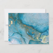 Blue and Gold Ink Elegante Neue Adresse Ankündigun Mitteilungskarte (Rückseite)