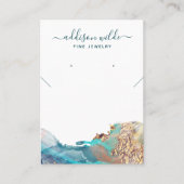 Blue and Gold Ink Necklass Earring Display Card Visitenkarte (Vorderseite)