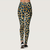 Blue and Gold Leopard Leggings (Rückseite)