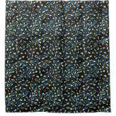 Blue and Gold Leopard Serie Design 1 Duschvorhang (Vorderseite)