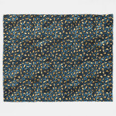Blue and Gold Leopard Serie Design 1 Fleecedecke (Vorderseite (Horizontal))