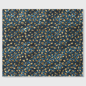 Blue and Gold Leopard Serie Design 1 Geschenkpapier (Flach)