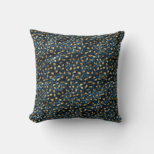 Blue and Gold Leopard Serie Design 1 Kissen
