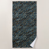 Blue and Gold Leopard Serie Design 1 Strandtuch (Vorderseite)