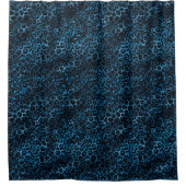 Blue and Gold Leopard Serie Design 3 Duschvorhang (Vorderseite)