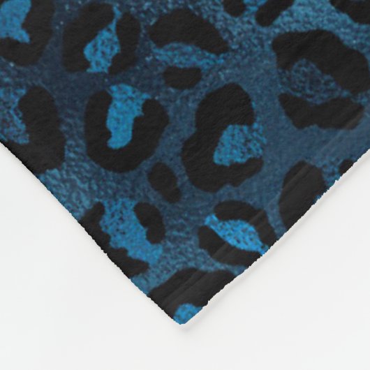 Blue and Gold Leopard Serie Design 3 Fleecedecke (Ecke)