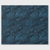 Blue and Gold Leopard Serie Design 3 Geschenkpapier (Flach)