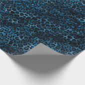 Blue and Gold Leopard Serie Design 3 Geschenkpapier (Ecke)
