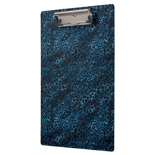 Blue and Gold Leopard Serie Design 3 Klemmbrett (Links)