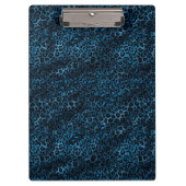 Blue and Gold Leopard Serie Design 3 Klemmbrett (Vorderseite)
