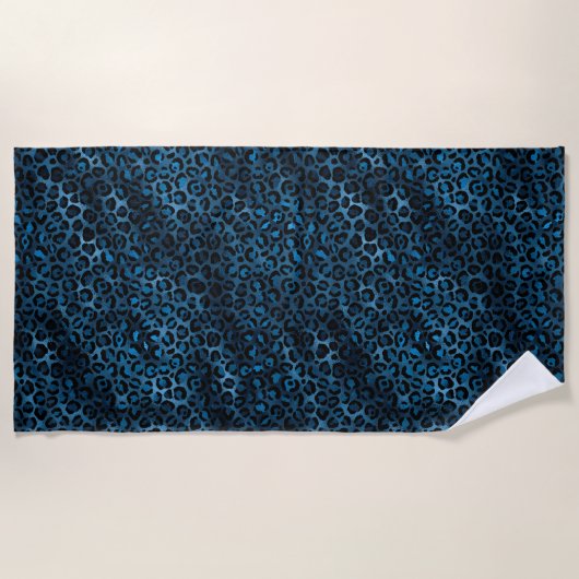 Blue and Gold Leopard Serie Design 3 Strandtuch (Vorderseite)