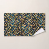 Blue and Gold Leopard Serie Design 4 Badhandtuch Set (Handtuch)