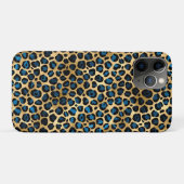 Blue and Gold Leopard Serie Design 4 Case-Mate iPhone Hülle (Rückseite (Horizontal))