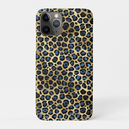 Blue and Gold Leopard Serie Design 4 Case-Mate iPhone Hülle (Rückseite)