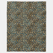 Blue and Gold Leopard Serie Design 4 Fleecedecke (Vorderseite)