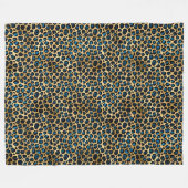 Blue and Gold Leopard Serie Design 4 Fleecedecke (Vorderseite (Horizontal))