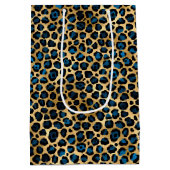 Blue and Gold Leopard Serie Design 4 Mittlere Geschenktüte (Rückseite)