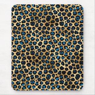 Blue and Gold Leopard Serie Design 4 Mousepad