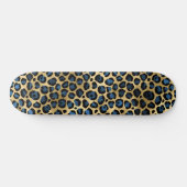 Blue and Gold Leopard Serie Design 4 Skateboard (Horizontal)