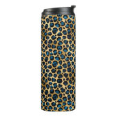 Blue and Gold Leopard Serie Design 4 Thermosbecher (Nach links gedreht)