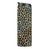 Blue and Gold Leopard Serie Design 4 Thermosbecher (Nach rechts gedreht)