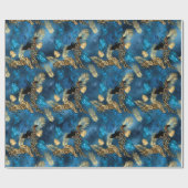 Blue and Gold Leopard Serie Design 6 Geschenkpapier (Flach)