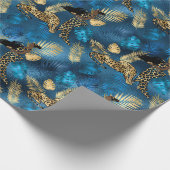 Blue and Gold Leopard Serie Design 6 Geschenkpapier (Ecke)