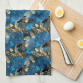 Blue and Gold Leopard Serie Design 6 Geschirrtuch (Viertel Falte)