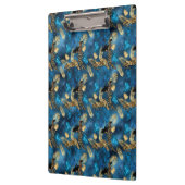 Blue and Gold Leopard Serie Design 6 Klemmbrett (Links)