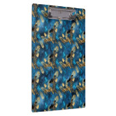 Blue and Gold Leopard Serie Design 6 Klemmbrett (Rechts)